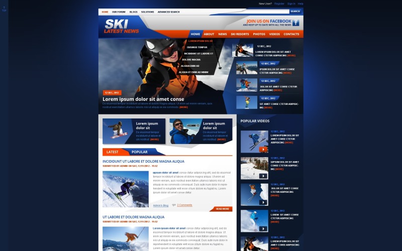 Drupal运动滑雪模板