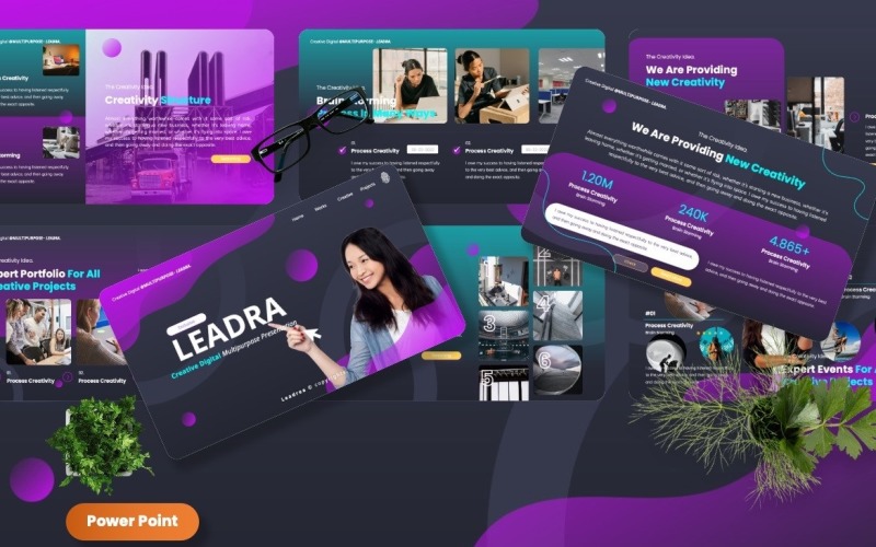 Leadra — креативные цифровые шаблоны Powerpoint