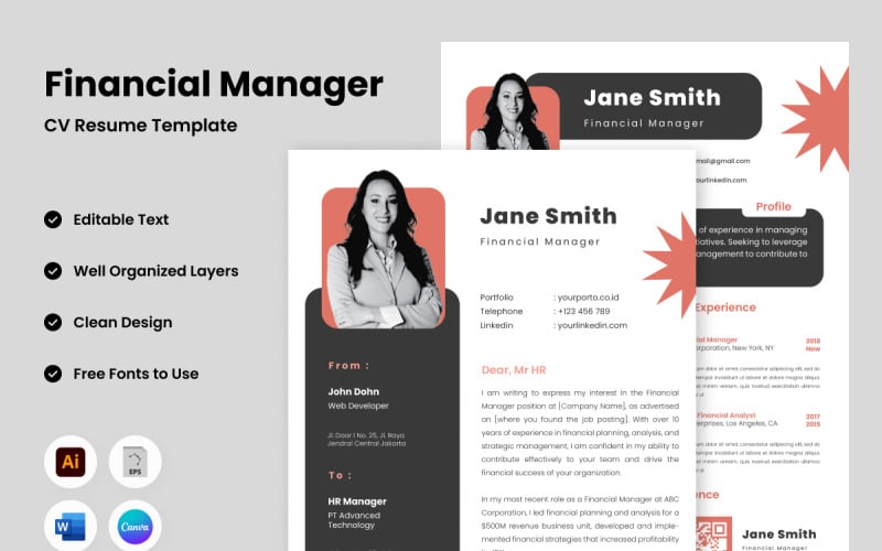 Resume Financial Manager V4 crafted for financial managers who demand excellence