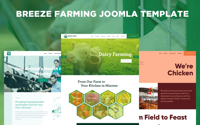 Breeze Farm Tarım ve Kümes Hayvanları Joomla Şablonu