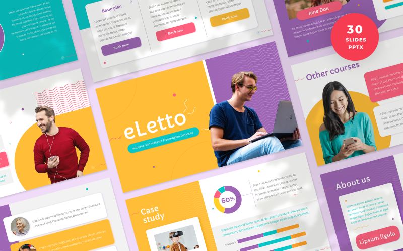 Cours en ligne et webinaires eLetto. Modèle PowerPoint de présentation