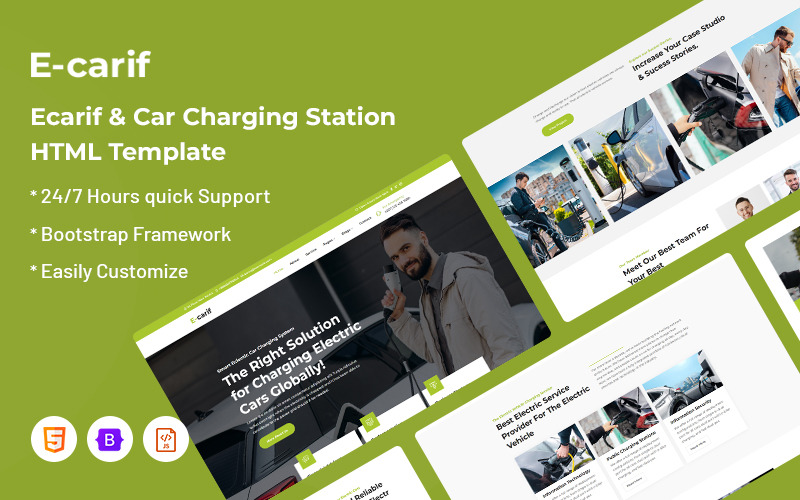 Ecarif — Шаблон веб-сайта автомобильной зарядной станции
