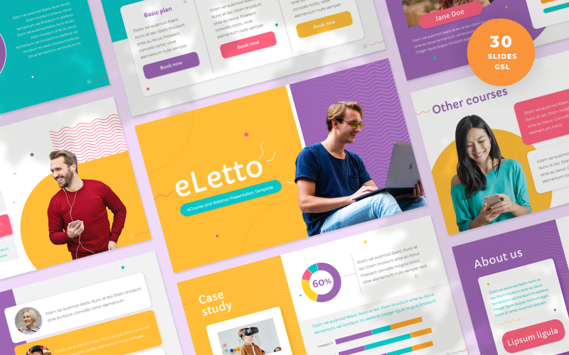 eLetto Presentation e-kurser och webbseminarier Google Slides Mall