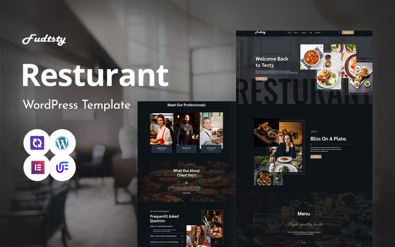 Fudtsty – Leckeres Restaurant und WordPress Elementor Theme