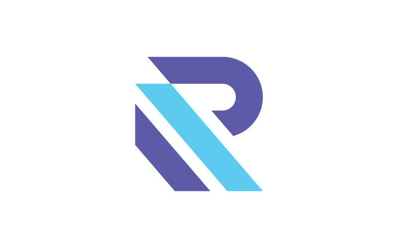 R initiële Logo ontwerp sjabloon vectorillustratie V9