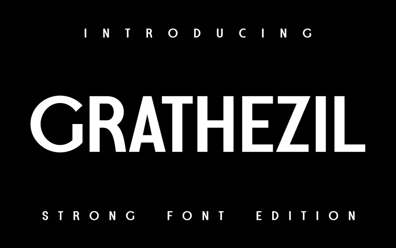 Grathezil lettertype zonder sterke editie