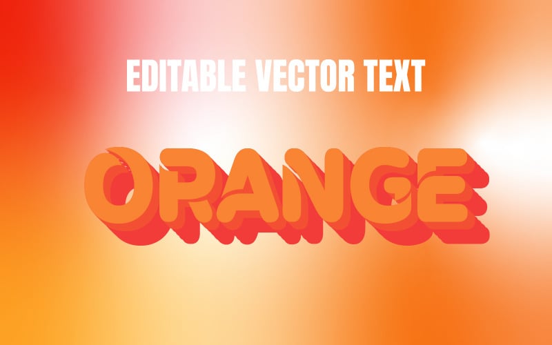 橙色文字效果可编辑的矢量