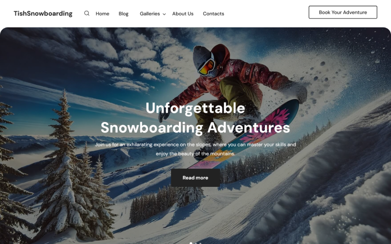 TishSnowboarding — тема WordPress для сноубордингу