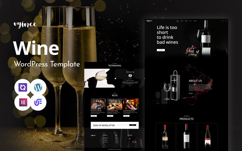 Vninee - Tema de WordPress Elementor para tienda de vinos y bodegas