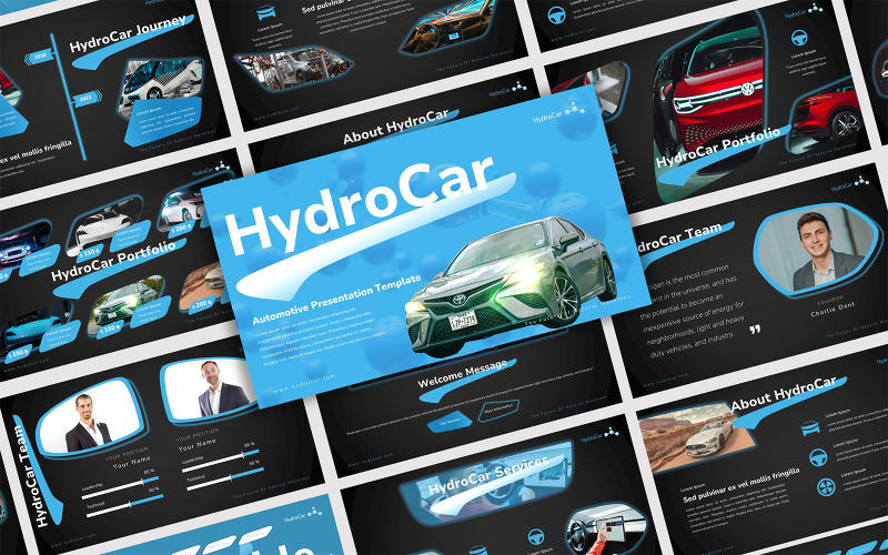 Hydrocar - Шаблон PowerPoint для автомобильной промышленности