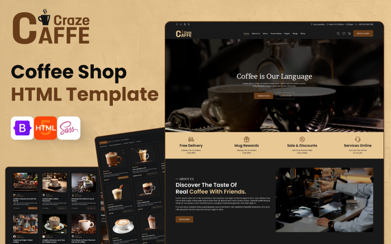 Caffe Craze : Esthétique aromatique - Modèle HTML premium pour votre café avant-gardiste