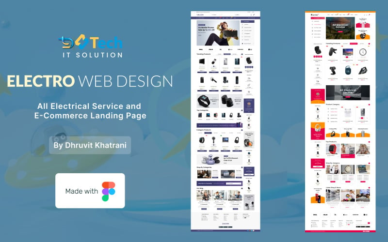 Elektronik webbdesign - mall för målsida