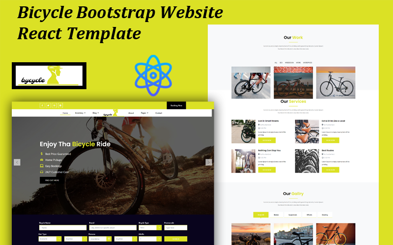 Fahrrad - Bootstrap Website React Vorlagen
