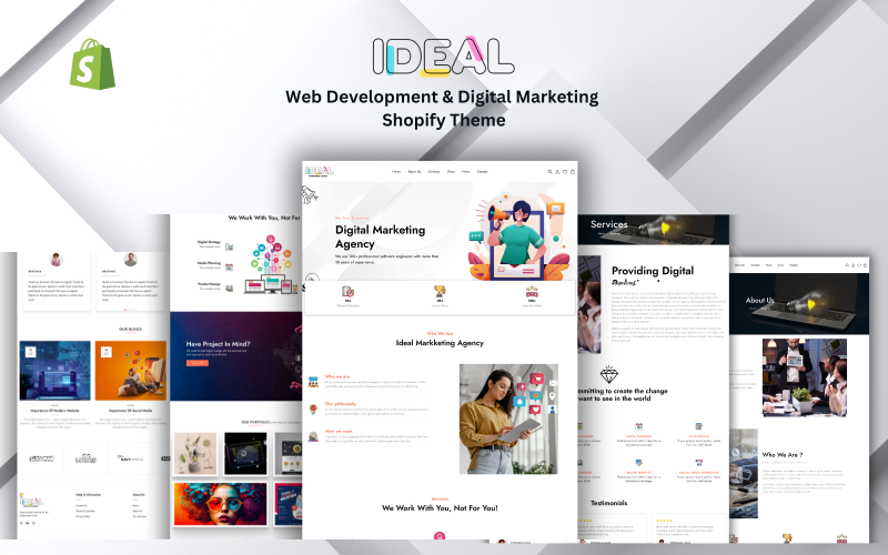 Ideal - Shopify Тема для агентства веб-разработки и маркетинга