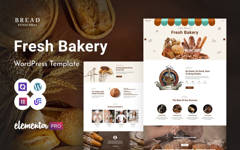 面包:以WordPress元素为主题的烘焙食品和饼干