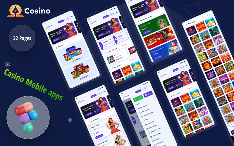 Cosino Mobile apps - Casino & Gambling Figma Template