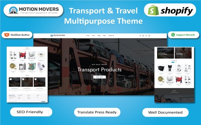 Motion Movers - Транспортні та туристичні продукти Шаблон Shopify