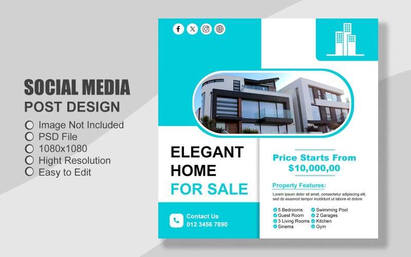 Real Estate Instagram Post Mall i PSD - 023
