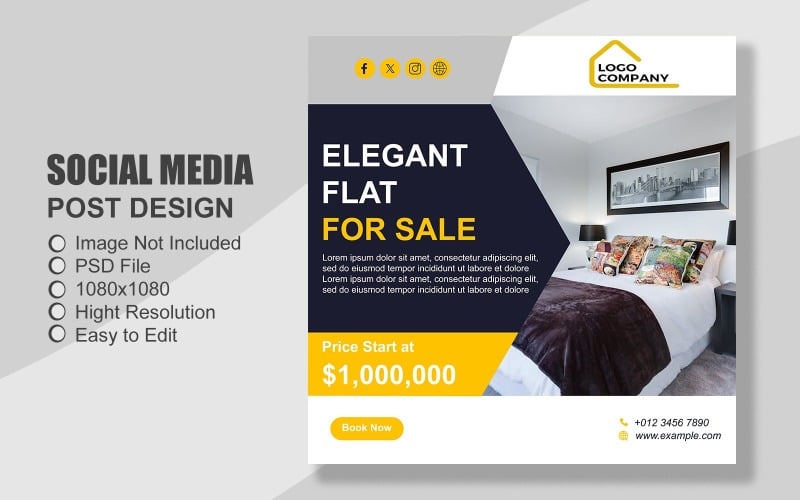 Real Estate Instagram Post Template in PSD - 030