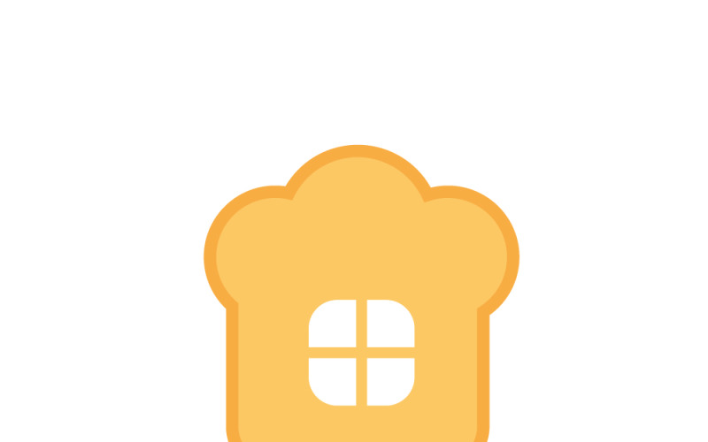 面包师的可爱面包店徽标模板
