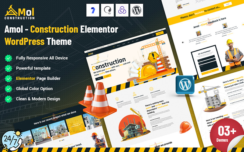 Amol - Tema WordPress per l'edilizia Elementor