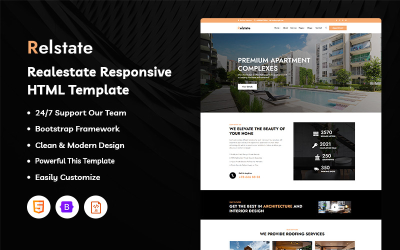 Relstate - Modello di sito web reattivo per il settore immobiliare