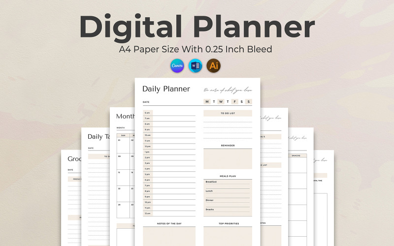 Canva Digital Planner Mall Design