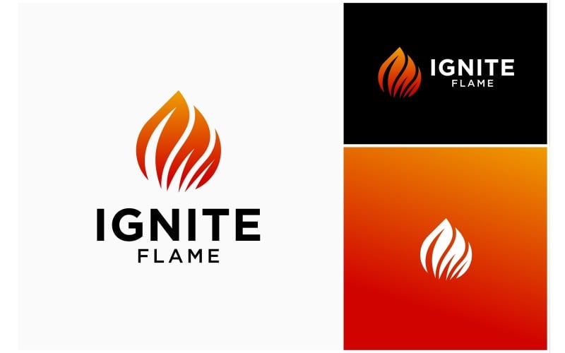 Brand Flame Antänd Burn Blaze Logotyp