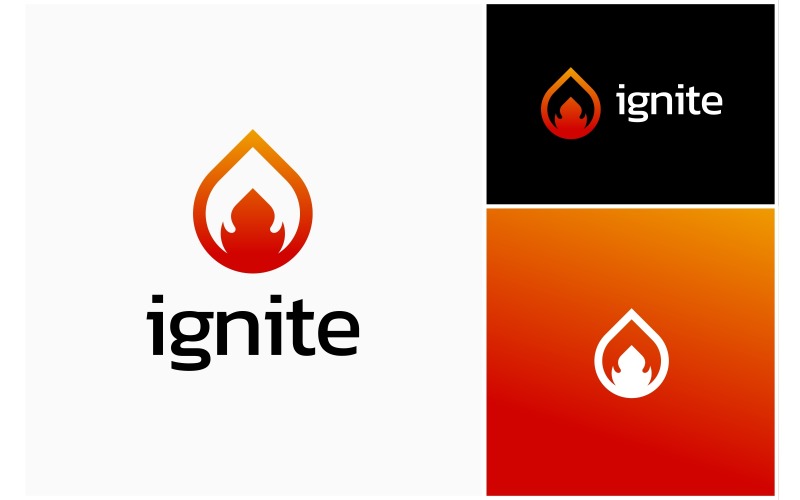 Vuur Vlam Heet Ignite Logo