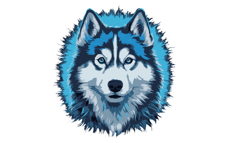 A captivating t-shirt design featuring a stunning husky dog,