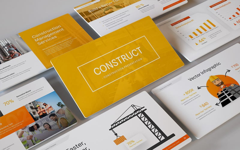 Construct - Konstruktion PowerPoint-mall