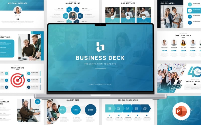 Modello di presentazione PowerPoint di Business-Deck