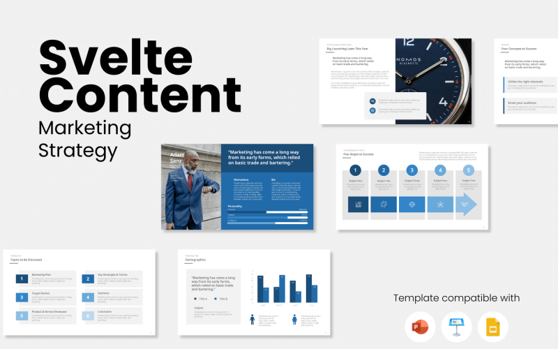 苗条Content-Marketing-PowerPoint-Vorlage