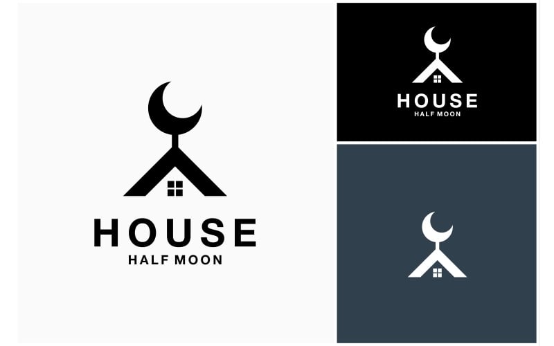 Logotipo De La Luna Creciente Del Techo De La Casa