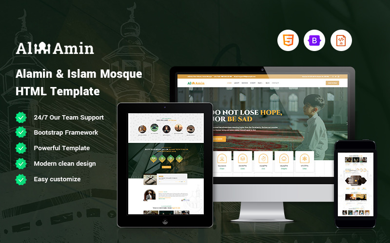 Alamin - İslam Camii Web Sitesi Şablonu