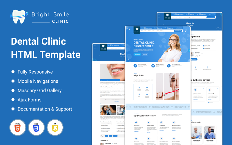 BrightSmile - Modèle HTML de clinique dentaire