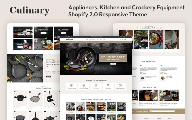 Kulinariskt - Vitvaror, kök och porslin Shopify Multipurpose Responsive Theme