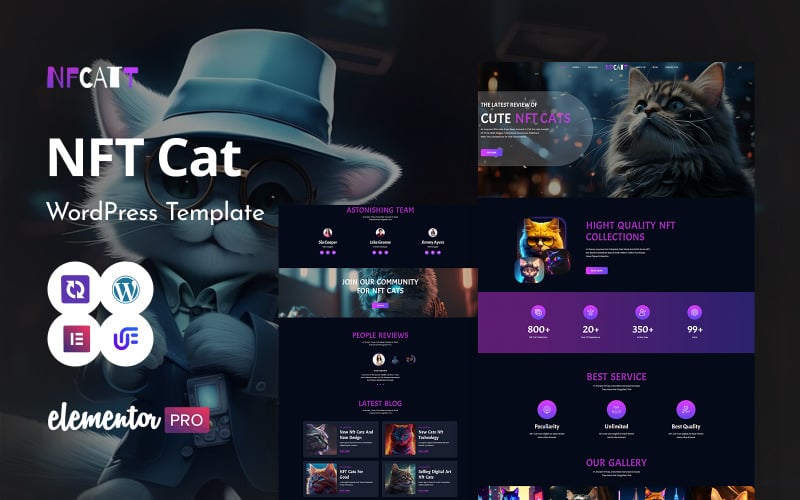 Nftcatt - WordPress元素主题的NFT艺术和数字创作