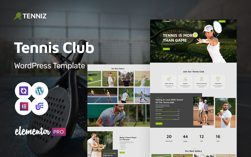 网球- WordPress元素主题的网球和体育俱乐部