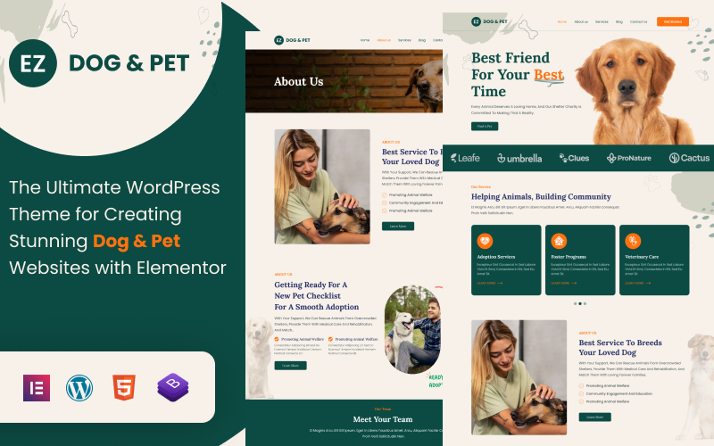 EZ Dog & Pets: Tema WordPress definitivo para serviços para cães e animais de estimação