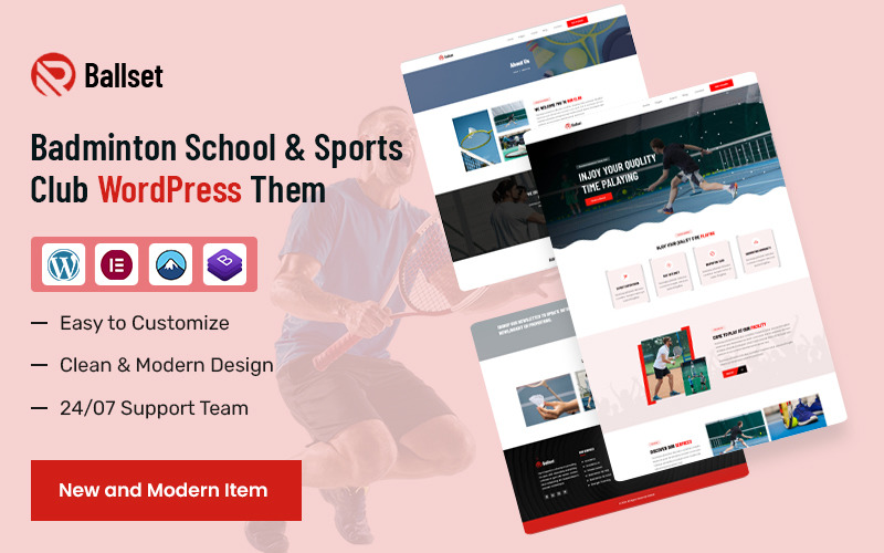 Ballset – Badmintonskola och idrottsklubb WordPress-tema