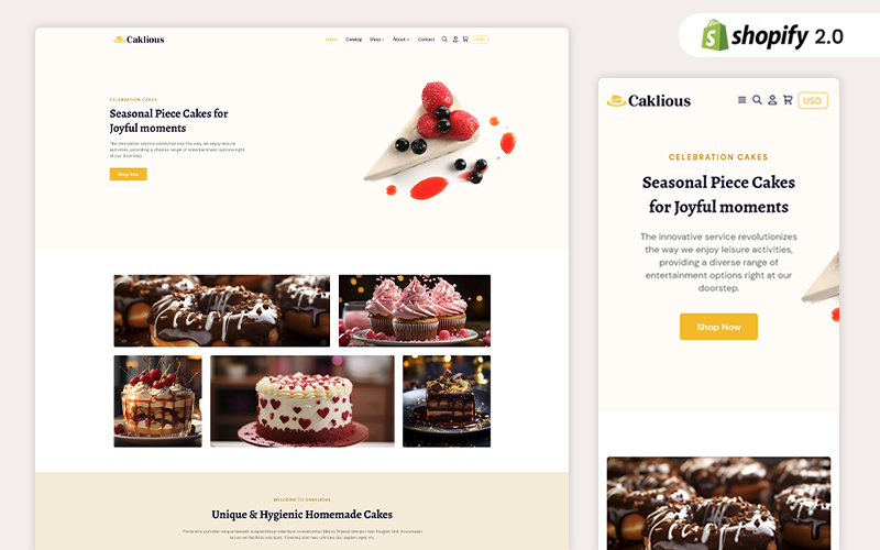 Caklious – Адаптивна тема Shopify Cake-Shop