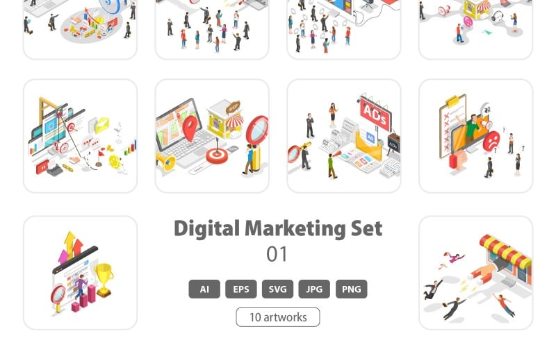 Digital Marketing Concepts Set