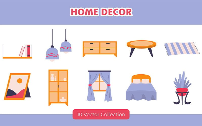 Domácí dekorace Vector Set Collection