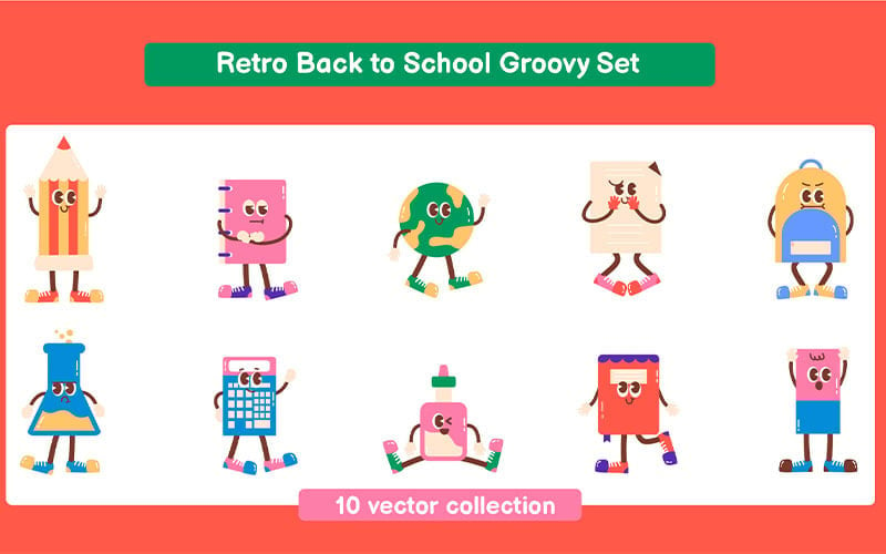 Retro Back to School Groovy Set