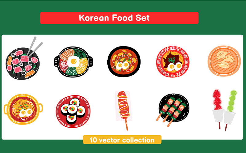 Koreaans eten Vector Set collectie