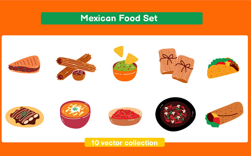 Mexicaans eten vector set collectie