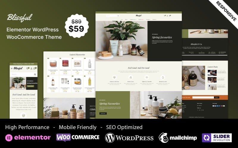 Blissful - Cosmetic Herbal and Skincare and Beauty WooCommerce Elementor Responsive Theme