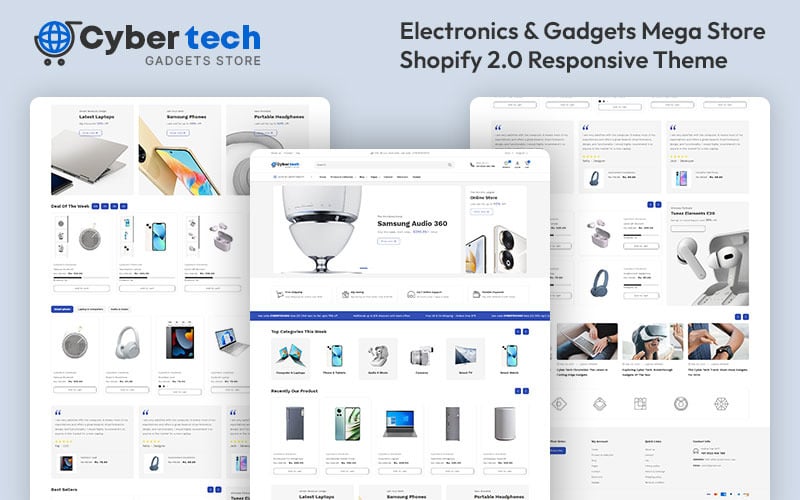 Cybertech - 电子和小工具大型商店多用途 Shopify 2.0 响应式主题