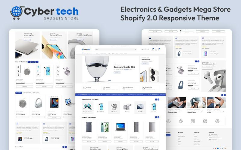 Cybertech - Elektronik & Gadget Mega Store Multipurpose Shopify 2.0 Responsive Theme